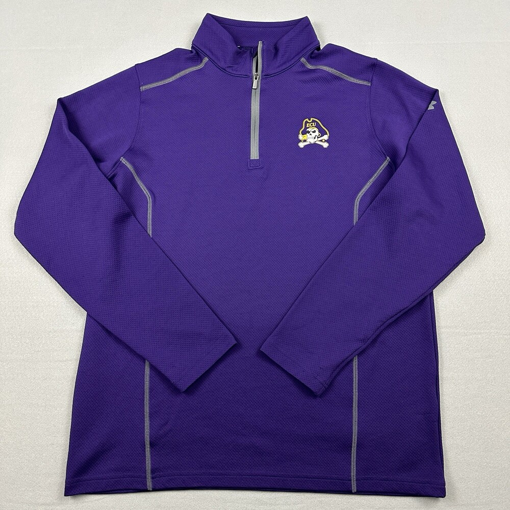 East Carolina Pirates Sweater Men Large Purple 1/4 Zip Under Armour ECU NCAA L